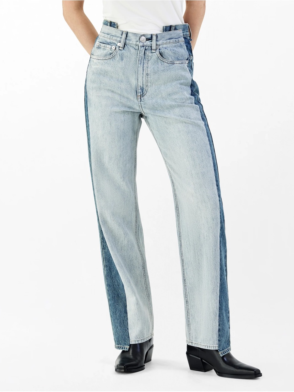 RAG & BONE YORK SPLICED SHEA HR ANKLE STRAIGHT PANTS********SIZE: 27